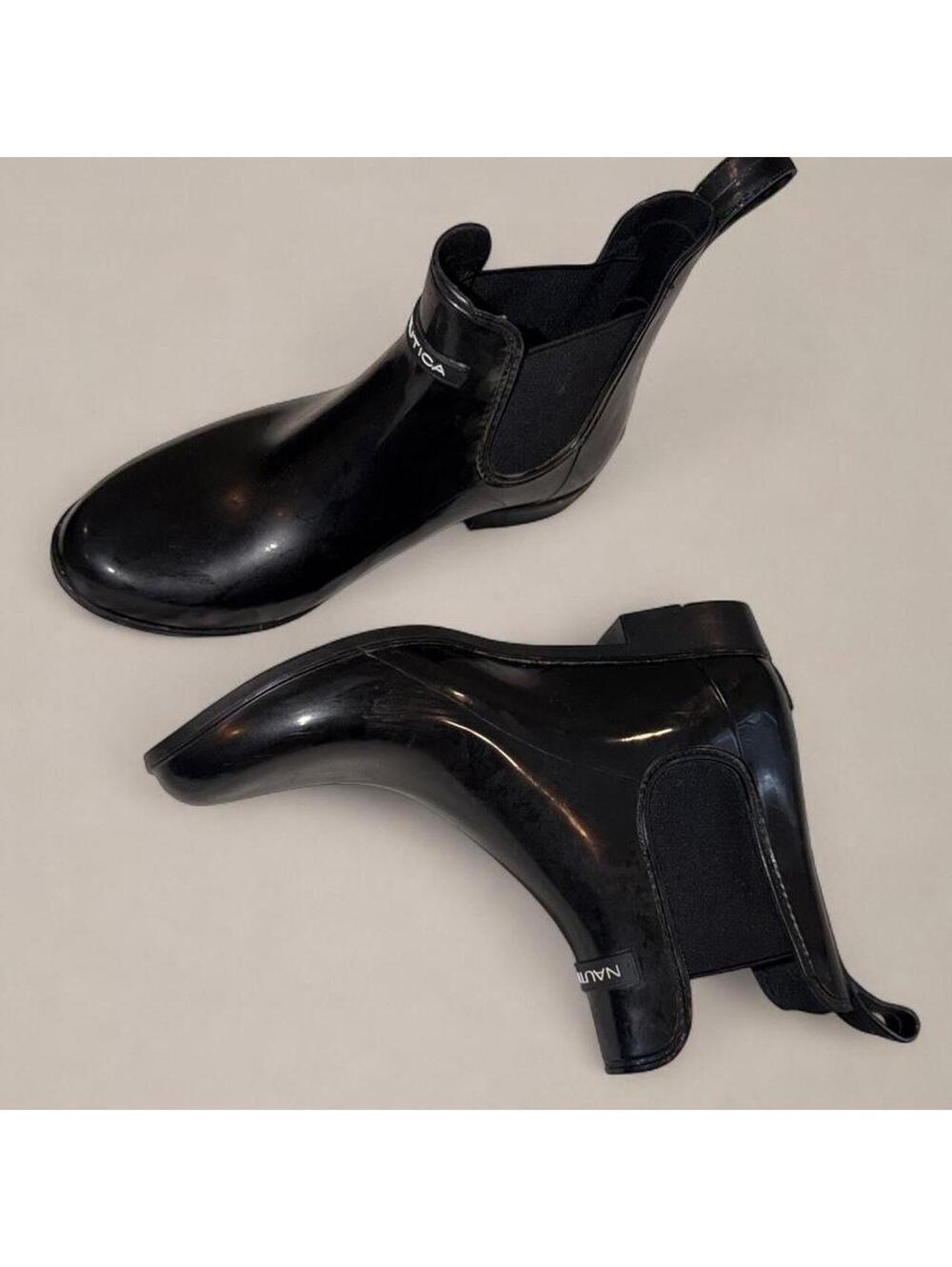 Nautica Black Chelsea Rain Boots – Size 9